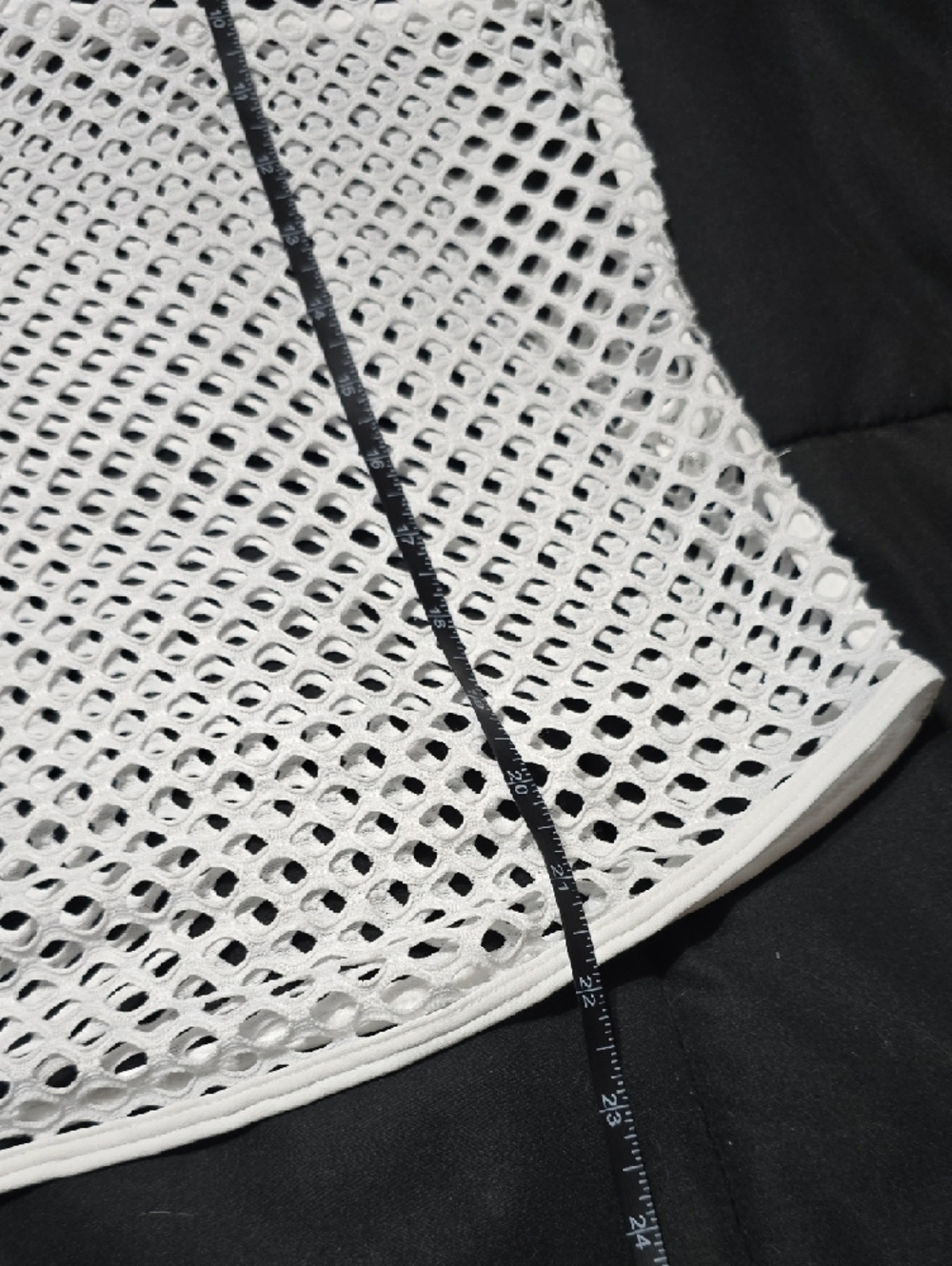 White Fishnet Racerback Tank, LG - Picture 5 of 5